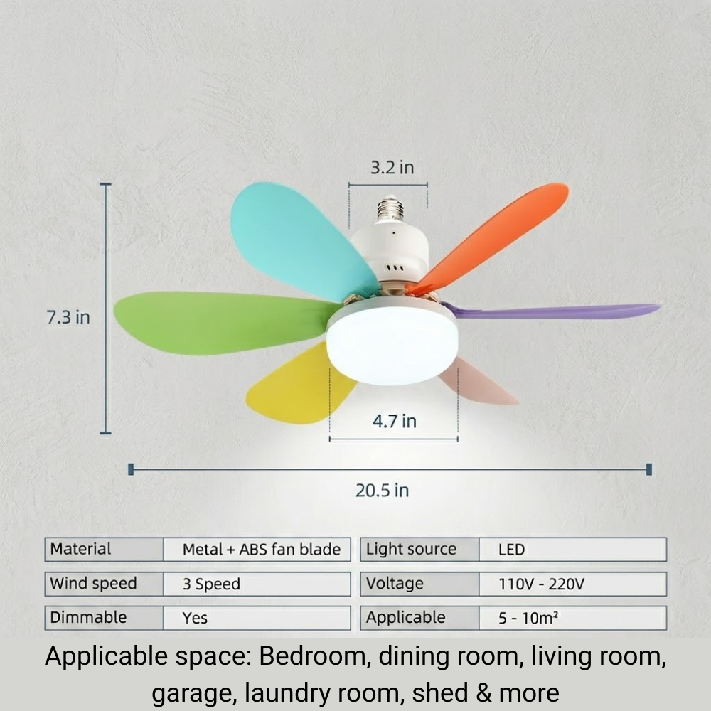 Kinetic — The Ceiling Fan That Screws Into Any Light Socket